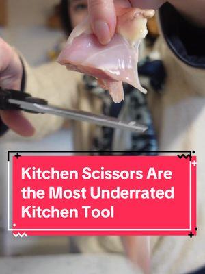 Kitchen scissors > another cutting board to wash. #kitchentools #kitchenscissors #CookingHacks #cheftips 