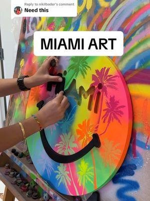 Replying to @nikilbader looking back at my old videos and found this one of me creating my Miami Happy Face for Art Basel! Keep watching to see how I manifested that sh*t 🙏 #artbasel #miamiart #palmtreeart #artfairs