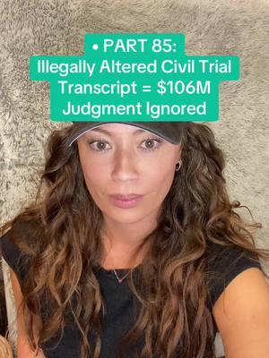 • PART 85: Illegaly Altered Civil Trial Transcript = $106M Judgment Ignored - Court Reporter, BrendaSanches, charges me $8000 for a LATE, incomplete, altered court transcript. Refuses to hand over audio & stenographic notes.  - CA Court Reporters Board “investigates” Sanches, without speaking to ANY witnesses, and says Sanches made no violations.    #BrendaSanches #CourtReporter #Stenographer #ObstructionOfJustice #FederalCrimes #CourtTranscript #Corruption #Racketeering #CACourtReportersBoard #WilliamAubreyJoelson #BlazePizza #PTSD #CPTSD #TBI #Affluenza 