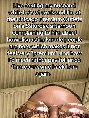 Someone’s gotta work and someone’s gotta shop. 0/10 for rude people tho.  #chicagopremiumoutlets #outletmall #sahmlife #momtobe #shoppingqueen #trophywife 