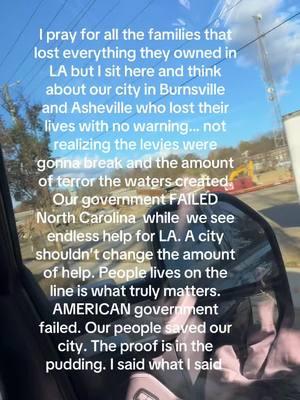 If you saw this first hand. Children walking no parents. Building moves miles. Family lost. No water. No electric. No food. Looters. North Carolina wasn’t treated like California. PERIOD! #lafires #californiafire #northcarolina #prayforcalifornia #prayforus #ashville #helene #devastation #equality #fyp #foryoupage 