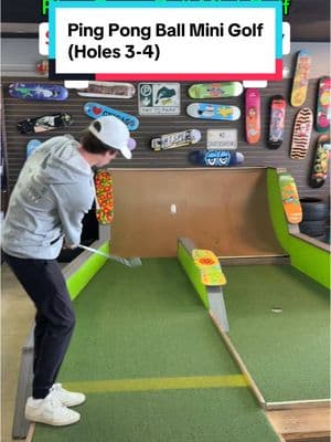 Ping Pong Ball Mini Golf (Holes 3-4) #twintourgolf #minigolf #fyp #foryoupage #golf #twins #bigputts @Big Putts Mini Golf @Danny Sanicki 