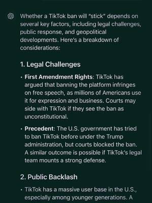 Ask ChatGPT about the TikTok ban! It’s not going anywhere long term! #tiktokban #keeptiktok #savetiktok #jrftw #chatgpt 