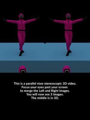 Security This is a parallel view stereoscopic 3D video. Focus your eyes past your screen to merge the Left and Right images. You will now see 3 images. The middle is in 3D. #3Danimation #stereoscopicvideo #MagicEye #3Dvideo #squidgameseason2