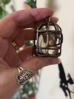 Citrine and seashell birdcage necklace 💛 I still have a few of these ava!lable! #witchesoftiktok #witchtok #artsitsoftiktok #arttok 