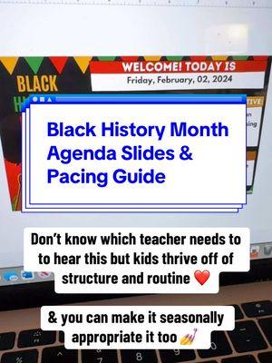 You can edit these resources in google slides! ➡️ Comment “February” for the link or check it out in my bio #teachertok #lessonplanning #agendas #googleslides #teachertips #blackhistorymonth 