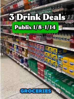 Here are 3 Cheap Drink Deals this week 1/8-1/14 at Publix to help you save money on your groceries! For more deals this week check previous post for my best deals video for this week! #publixcouponing #drinkdeals #savingmoneyhack #grocerysavings #fooddeals #publixdeal 