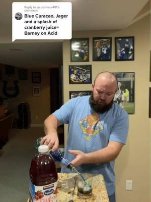 Barney on acid??? #jager #bluecuracao #cranberryjuice #barney #drinktok #drink #drinkreview 