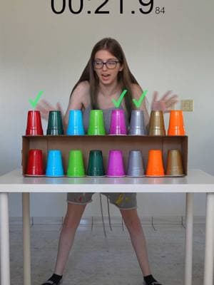 Can She Match 8 CUPS in Under 1 Minute?! 😳 @BookOfCarley #bookofken #bookofcarley #fyp #couple #Relationship #challenge #guess #partygame #boardgame #matching #cups 