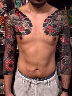 By Caio Pineiro #tattoosleeves #redandblack #japanesetattoo #tattoos #tattoo #tattooed #scene360 