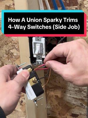 How a master apprentice trim’s out a toggle 4-way switch & a decora 4-way switch!!!  #wkhk #whackhack #thebasementking #residentialelectrician #journeymanelectrician #sparkylife⚡️💡 #masterelectrician #electriciansoftiktok #commercialelectrician #sparkylife⚡️ #fyp #electricalapprentice 