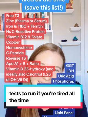 These are some of my favorites! Now, keep in mind it’s not only important to have these run but also interpreted from a functional standard (different from the “traditional” lab ranges).  We do this for FREE on our consults. Book your free consult today, so you can figure out why you’re tired all the time and where to start in getting your energy back! (link in bio) #adrenalfatigue #adrenalfatiguerecovery #adrenalfatiguesymptoms #tiredallthetime #womenover40 #womenover50 #chronicfatigue 