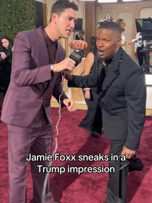 Jamie Foxx sneaks in a Trump impression #jamiefoxx #donaldtrump #impression #goldenglobes 