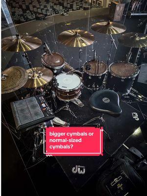 This might be super controversial, but I'm excited to have this conversation.  We know that cymbals are made differently and react differently to how we hit them.  There are also a lot of fantastic bigger cymbals that sound so good and don't take up too much space when you play them.  To give a little context, smaller-sized cymbals (16” to 19”) tend to be more explosive with a faster decay.  On the other hand, larger cymbals (20” to 24”) tend to have a longer tail to them sonically and take a little more effort to open up.  Now, this does not go for all cymbals! As I mentioned, all cymbals are crafted differently and made to sound differently according to the player playing them.  So, you can't just buy big cymbals for the sake of it or because someone uses them.  Take time to find what cymbal sizes will work best for your given situation and not just what is trendy.  You might be surprised at what type of sound you can create when you are more intentional about what cymbals you use.  I would love to hear from you guys. What type of cymbals do you use? Larger cymbals or normal-sized cymbals? Why do you use those cymbals? Let’s talk about it in the comments. Just a thought. Love you, guys. Okay! Bye. 🥁🤓👊🏻❤️✌🏻  PS: here are the cymbals used in this video.  From left to right: Sabian 15” HHX Groove Hi-hat pair Sabian 18” HHX Legacy Crash Cymbal Sabian 22-inch HHX Complex Medium Ride Sabian 20" HHX Complex Thin Crash Sabian 18” HHX Legacy Crash — #testabeatdrums #thedrumsultant #drumtuning #snaredrum #snare #drummer #vibe #geartok #drumtok #process #technique #fixxerupper #tuning #sound #CapCut #sunday #perspective #drumtuning #sizematters #spacethefinalfrontier #crash #musicaldecisions 