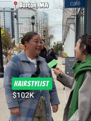 How much does a #Hairstylist in Atlanta, GA make? Filmed at the Capital One Cafe in Boston, MA📍 #salarytransparentstreet #salarytransparency #paytransparency #howmuchdoyoumake #streetinterview #capitalonepartner