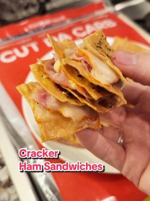 🥪🔥Oven-Baked Cracker Sandwiches!.. Per Sandwich: ✅ Protein: 2.23g ✅ Net Carbs: 0.93g ✅ Calories: 36 💰 Cost: About $0.28 each #CutDaCarb #CutDaCarbRecipes #HighProteinLowCarb #MealPrep #EasyRecipes #crackersandwiches 