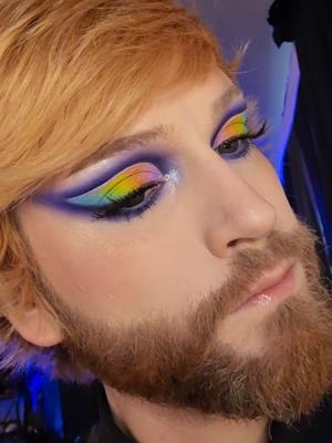 Rainbow makeup inspired by Ari Montoya #makeupinspo #rainbowmakeup #boldmakeup 