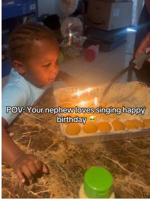 He so sweet 🥹 #nephew #happybirthday #birthdaysong #toddlersoftiktok #singing 