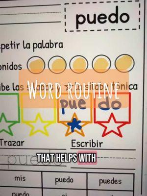 Steal my first grade word strategy routine that hits all 4 language domains: 🗣️ Repeat it. 👂 Break it into sounds and syllables. ⭐️Identify la sílaba tónica  ✍️ Write it. 📖 Read it. 💡 Bonus: This ties perfectly into el Dictado! I’ve seen the most growth using this with my first graders—and it’s a game-changer for intervention groups needing extra support. Have you used a strategy like this?  Let me know!  #duallanguage #duallanguageteacher #maestrabilingüe #multilingualstudents #bilingualclassroom #biliteracy #biliteracyteacher #newduallanguageteacher 