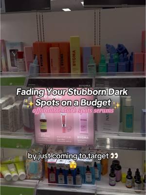 fade your stubborn dark spots for less than $25 with these products @target  Products: @byoma @Naturium @TruSkin Naturals @Good Molecules  @PanOxyl  #darkspots #hyperpigmentation #acnescars #affordableskincare #targetfinds #acnefighter #clearskin #skincaretips #blackgirlskincare #howtofadedarkspots #affordableskincareproducts #acneproneskin 