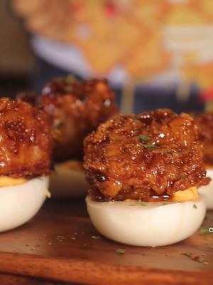 Henny Glazed Shrimp Deviled Eggs 🔥. #seafoodnetwork#seafood#seafoodlover 