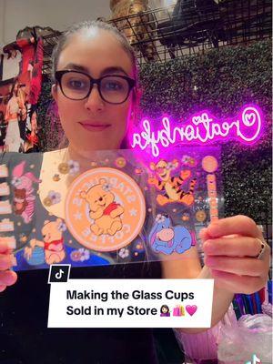 Making Glass Cups 💁🏻‍♀️🛍️🩷  #foryoupage #foryou #pinkshopping #shopsmall #tumblerbusiness #sublimationtumblers #supportsmallbusiness #smallbusinessowner #popupshop #smallbusines #blessed #personalizedgifts #mallstore #northcountymall #escondidomall #glasswrap16oz 