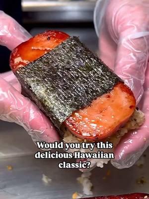 @Pokeworks Michigan whips up Garlic Spam Musubis fresh every day!  Check out their huge selection of delicious poke as well! #pokebowl #seafood #hawaiianfood #musubi #japanese