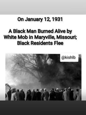 Associated Press On January 12, 1931, a mob of over 2,000 #whitemen, women, and children seized a #Blackman named #RaymondGunn, placed him on the roof of the local white schoolhouse, and burned him alive in a public spectacle #lynching meant to terrorize the entire #Blackcommunity in #Maryville,Missouri. Days before, a white school teacher had been found murdered and suspicion fell on Mr. Gunn, who was arrested. Many Black people were lynched across the South under accusation of murder. During this era of #racialterror, mere suggestions of Black-on-white violence could provoke mob violence and lynching before the judicial system could or would act. The deep #racialhostility permeating Southern society often served to focus suspicion on Black communities after a crime was discovered, whether or not there was evidence to support the suspicion, and accusations lodged against Black people were rarely subject to serious scrutiny. Following Mr. Gunn’s arrest, police took Mr. Gunn to jail in a neighboring county due to threats of lynching. At the peak of racial terror lynchings in this country, it was not uncommon for lynch mobs to seize their victims from jails, prisons, courtrooms, or out of the hands of guards like in this case. Though they were armed and charged with protecting the men and women in their custody, police and other officials almost never used force to resist white lynch mobs intent on killing #Blackpeople. In some cases, police officials were even found to be complicit or active participants in lynchings. On the morning of Mr. Gunn’s arraignment, a mob of almost 2,000 white men, women, and children gathered outside the courthouse. Despite the previous attacks and threats of violence, the local sheriff did not request assistance from the #NationalGuard. With little resistance from local law enforcement, and 60 members of the National Guard at ease in an armory one block from the courthouse, Mr. Gunn was seized by the #whitemob and marched four miles down the road to the white schoolhouse. The mob chained Mr. Gunn to the rooftop of the building, doused the building in gasoline, and burned him alive as a mob of over 2,000 people watched.