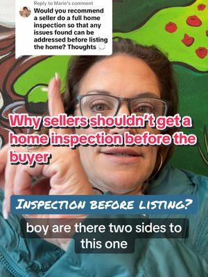 Replying to @Marie Let’s talk about pre-listing general home inspections! 🏡 Here’s why I don’t recommend doing one before you list your house: Every general home inspector finds different things. So, if you do an inspection, fix all the issues, and then your buyer gets their own inspection, their inspector is still going to find new things. That means you could end up fixing two sets of repairs! 🛠️ Not everyone will agree with me, but this is why I suggest skipping the pre-listing general inspection. What do you think? Have you done one before? 👇 #RealEstateTips #HomeSellingAdvice #InspectionsMatter #PreListingPrep #RealEstateLife  #alishacollins #casperwyoming #realestatebestie #casperwyomingrealestate 