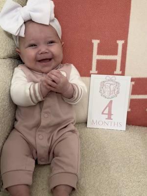 FOUR MONTHS OLD 🎀 #babygirl #fourmonths #babiesoftiktok #fourmonthsold #milestones #fyp 