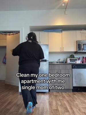 Clean my one bedroom apartment with me single mom of two trying to get everything in order for my family to move in. #cleaneithme #mopthefloor #CleanTok #singlemomlife #apartmenttour #fyp #momof2 #1bedroom #lowincome #housetour #houseing #cleaningtiktok 