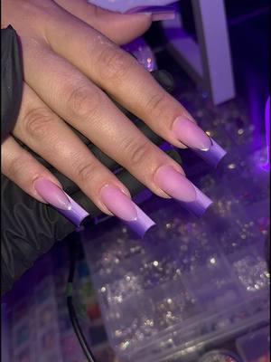 Favorite colors purple ✨💜#nails #bronxnailtech #longnails #frenchnails #nailsartvideos #ValentinesDay #valentinesdaynails 