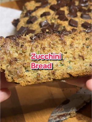 I’m on my third slice 😌 2 cups AP flour (I used GF 1:1)  1 teaspoons baking powder 1 teaspoon baking soda 1 teaspoon ground cinnamon ½ teaspoon ground nutmeg ½ teaspoon salt 2 eggs ½ cup maple syrup  ½ cup melted coconut oil 2 teaspoons vanilla extract 2 cups grated zucchini (about 1 medium zucchini, excess moisture squeezed out) ½ cup chocolate chips  Grease a loaf pan and preheat oven to 350. Mix together wet ingredients. Mix together dry ingredients. Combine. Fold in chocolate chips. Bake for 50-60 minutes. #zucchinibread #zucchinirecipes #bestbakingrecipes #baking #glutenfreebaking #glutenfreedesserts 