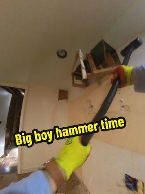 more demo footage, enjoy. I definitely missed a few swings.. it's been a while.  #demolition #remodel #DIY #mcmrehab #hammertime #sledge #hammer #renovation #studsout #acasualsaturday #spent #at #Home 