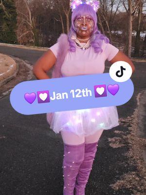 💜🤠💟👩🏾‍🦱Jan 19th👩🏾‍🦱💟🤠💜 #myfavoritecolor #fitcheck #outfitoftheday  #jan12th #lavender #lavenderhair #lavendermakeup #lavenderboots #purple #purplehair #purpleboots #white #whitetutu #royalty #lights 