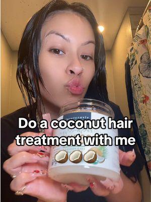 Coconut oil hair treatment to add moisture back into my hair and help revive my dead ends 😩 this works like a charm every time ! This specific coconut oil is linked in my show case. #nessaalexiaa #fyp #foryoupage #paratii #coconut #coconutoil #hairtreatment #dryhairtips #healthyhairtips #healthyhair #revivemyhair #DIY #healthyhairjourney #tiktokshowcase @Viva Naturals 