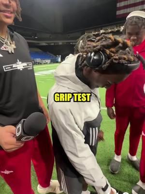 The grip test with ALL-AMERICANS. 👏 #allamerican #griptest #d1 #football #challenge 