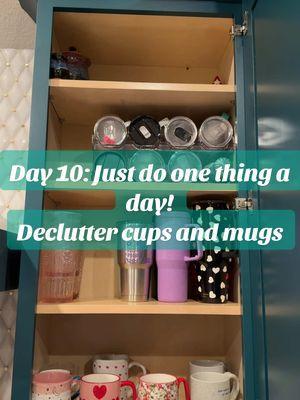 Day 10: Just do one thing a day! Tonight I decluttered my cups and mugs.  ##justdoonethingaday##declutter##newyearorganization##declutterwithme##decluttermotivation##motivationalvideo##homeorganization##kitchenorganization 