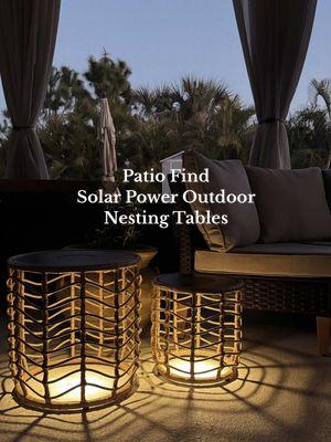 Patio find @Grand Patio solar power outdoor nesting tables. It’s patio season all year long here in Florida. #patio #patiodecor #patiofurniture #backyardmakeover #bohodecor 