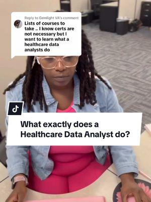 Replying to @Gemlight VA  Healthcare analyst, interprets data to improve patient care and cut COST! Knowing data is one thing but you need to have some type of knowledge or understanding of what you want to specialize in after that. Hope this helps. #fyp #blackwomenintech #womenintech #healthtech #dataanalyst #analyst #blackintech #blackgirlintech #BlackTikTok #workingmom #ditl #dayinthelife #wfh #TheRoadTo6Figures #youlovetia 