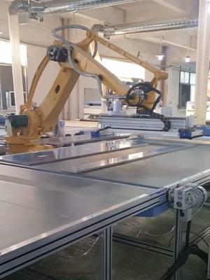 Intelligent robotic arm application on woodworking factory #intelligentmachines#kitchencabinet#kitchencabinetfactory #customcabinets #fyp 