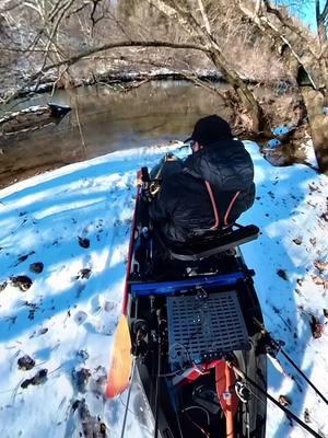 The official kayak sled launch 🤘 gotta have fun out there #kayakbassfishing #kayakangler #catchandrelease #kayakbassin #bassfishing #bass #livebeyondland #huk #hukgear #nucanoe #u10