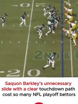 Saquon Barkley's unnecessary slide with a clear touchdown path cost so many NFL playoff bettors#usafootball #sports #24honlineus #nfl #nflfootball #nflfootballtiktok