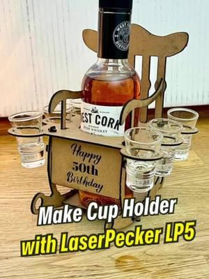 Make cup holder using #laserpeckerlp5 #laserpecker #personalizedcupholder #lasercutting #laserengraving #diyproject #craftingeek #handmadegifts #woodworking 