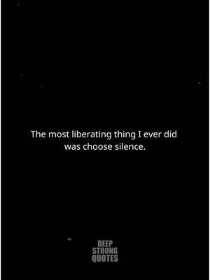 The most liberating thing I ever did  was choose silence... #sad #selflove #silence #sadqoutes #depressionquotes #moveon #MentalHealth #anxiety #deepstrongquotes 