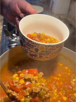 Taco soup ! #fyp #Foodie #foodtiktok #foodvideos #delicious #deliciousfood #beef #tacosoup #delicious #deliciousfood #soup 