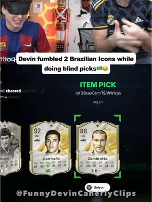 2 is crazy😭🙏 (Twitch- Devin_caherly)  #devinanddylan #devincaherly #funny #fifa #fc25 #iconpick #brazil #blindfolded 