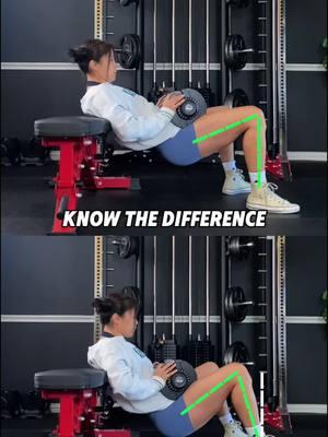 KAS GLUTE BRIDGE VS. HIP THRUST Know the difference They may appear similar initially, but there are key differences in execution. KAS GLUTE BRIDGE •Shorter range of motion •Shins remain vertical •Controlled reps with no momentum, highly glute-biased. HIP THRUST • Larger range of motion •Knees rock back as you lower your hips. • More explosive movement. • Involves other muscle groups (quads, hamstrings) due to knees rocking back. #glutes #hipthrust #gluteworkout #gymtips #gymrat #legday #bodybilding #gymmotivation #gymgirl #glutebridge #fyp #lowerbodyworkout 