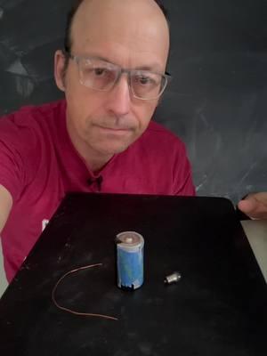 How to light an #incandescent #bulb with 1 battery and 1 wire #physics #physicsdemo #physicalscience