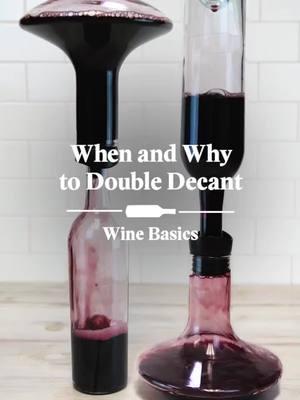 Our Recanter Wine Breather Decanter makes double decanting a nearly hands-free experience. 😉 #wineenthusiast #winetok #winetips #fyp